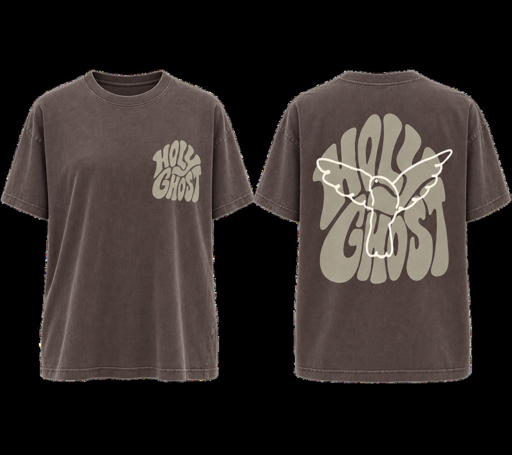 Elevated Faith Holy Ghost Heavyweight Tee Brown Graphic Christian T-Shirt L
